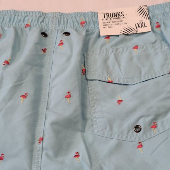 Mens Embroidered Flamingo swim trunks 2XL Fast Dry - Picture 6 of 6